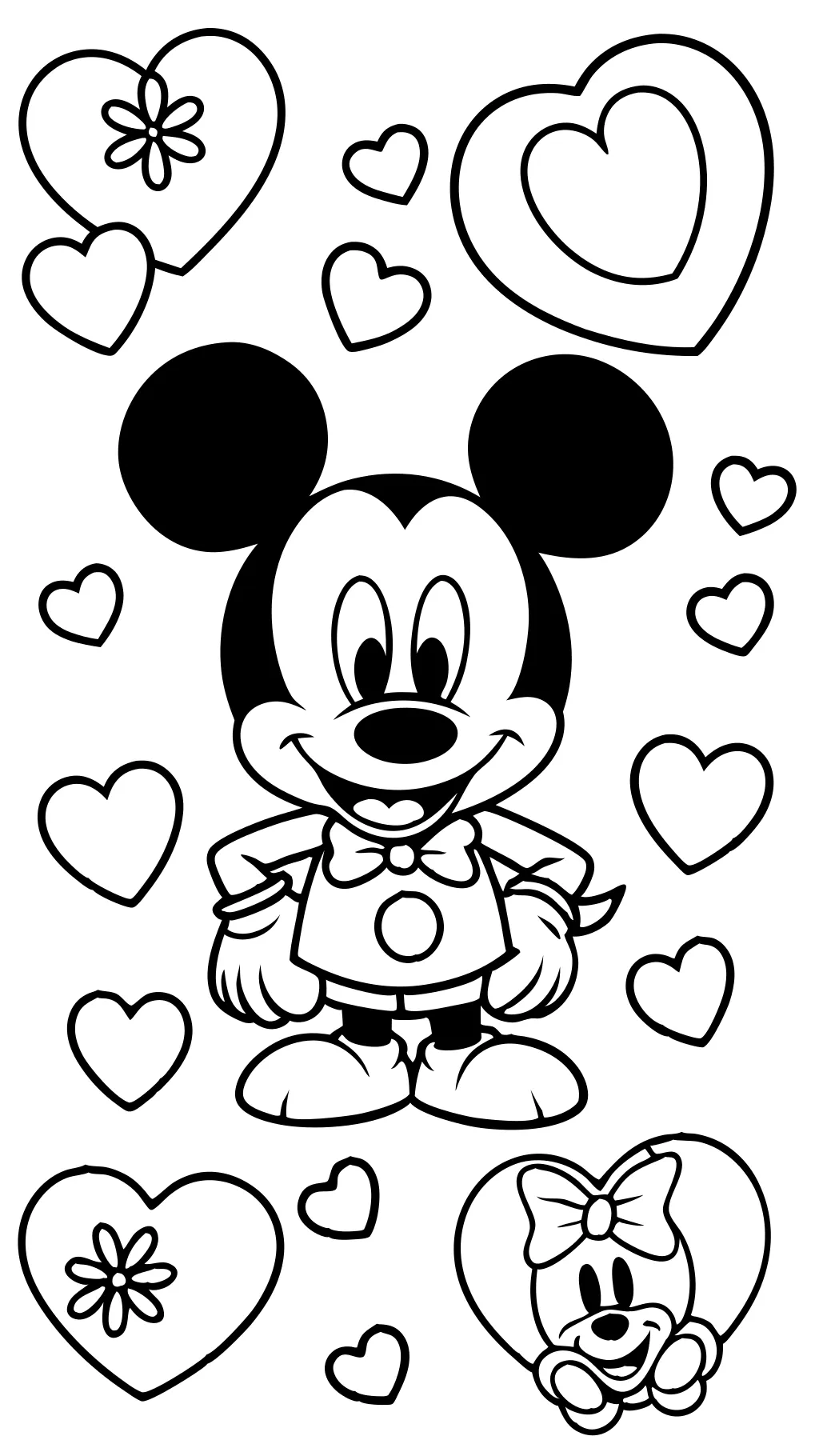 Páginas para colorear del Día del Día de Valentín de Disney